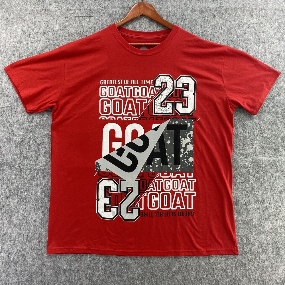 Launder‎ MJ 23 GOAT Shirt Mens 2XL Red Greatest Of All Time Jordan NBA Tee NWT